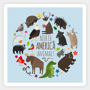 North America animals collection Sticker